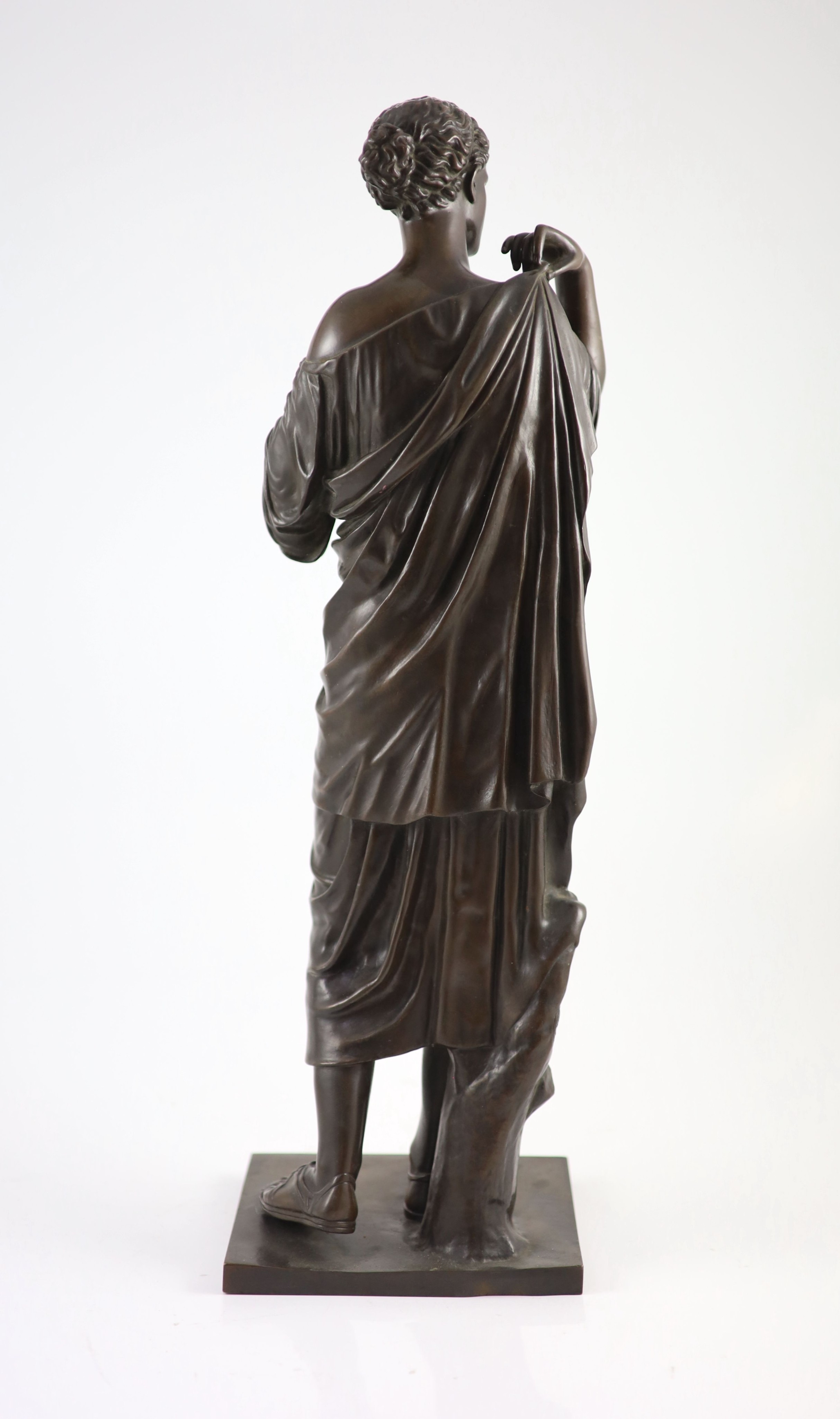 A large 19th century bronze figure of a classical maiden H 55cm. W 17cm.